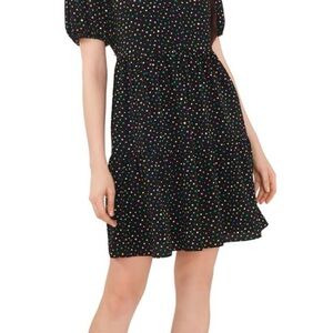 CeCe Women's Black Polka Dot Dress